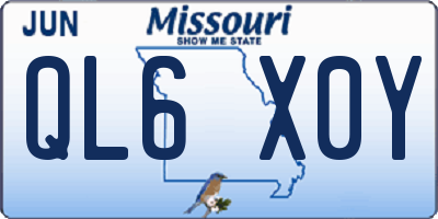 MO license plate QL6X0Y
