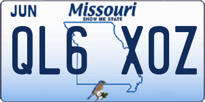 MO license plate QL6X0Z