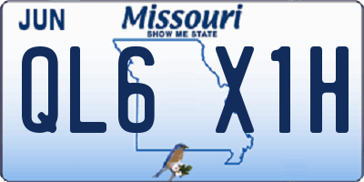 MO license plate QL6X1H