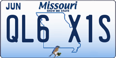 MO license plate QL6X1S