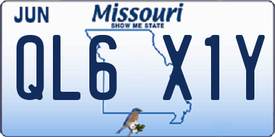 MO license plate QL6X1Y