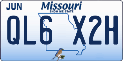 MO license plate QL6X2H
