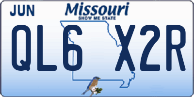 MO license plate QL6X2R