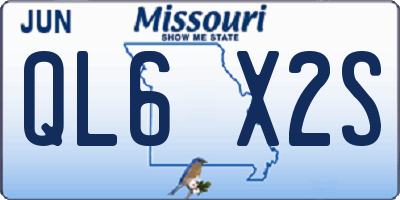 MO license plate QL6X2S