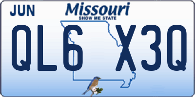 MO license plate QL6X3Q