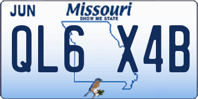 MO license plate QL6X4B