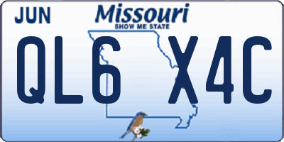 MO license plate QL6X4C