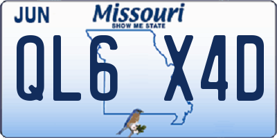 MO license plate QL6X4D