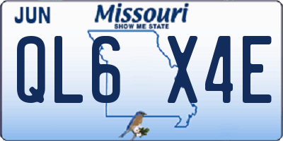MO license plate QL6X4E
