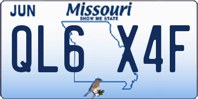 MO license plate QL6X4F