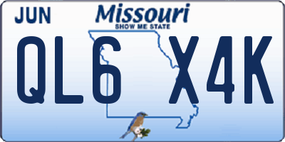MO license plate QL6X4K