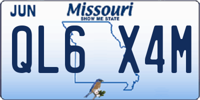 MO license plate QL6X4M