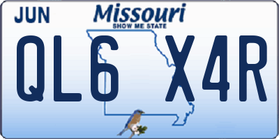 MO license plate QL6X4R