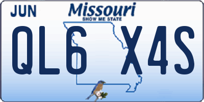 MO license plate QL6X4S