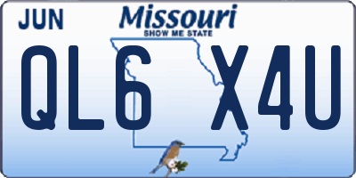 MO license plate QL6X4U