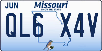 MO license plate QL6X4V