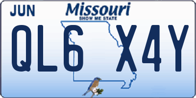 MO license plate QL6X4Y