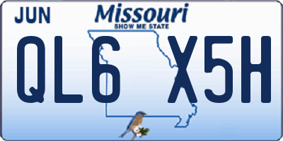 MO license plate QL6X5H