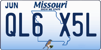 MO license plate QL6X5L