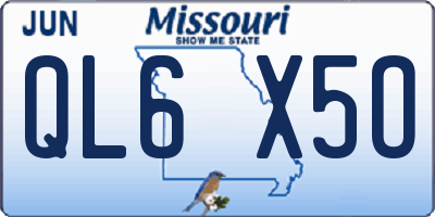 MO license plate QL6X5O