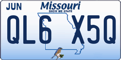MO license plate QL6X5Q