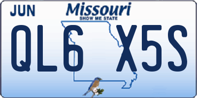 MO license plate QL6X5S