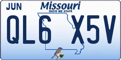 MO license plate QL6X5V