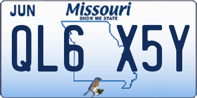 MO license plate QL6X5Y