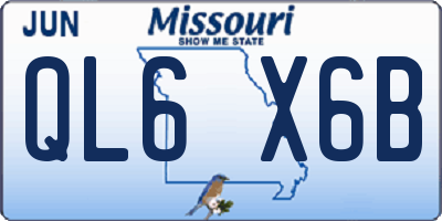 MO license plate QL6X6B