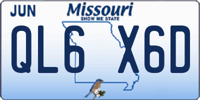 MO license plate QL6X6D
