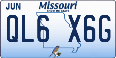MO license plate QL6X6G