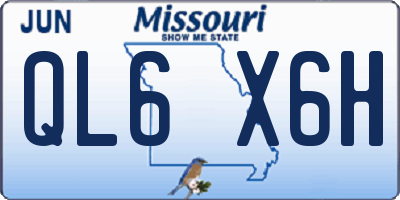 MO license plate QL6X6H
