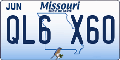 MO license plate QL6X6O
