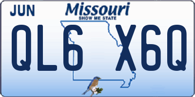 MO license plate QL6X6Q