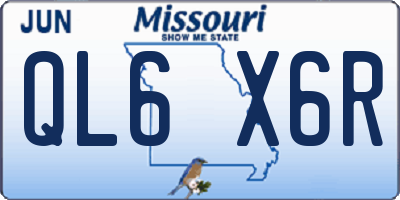 MO license plate QL6X6R