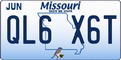 MO license plate QL6X6T