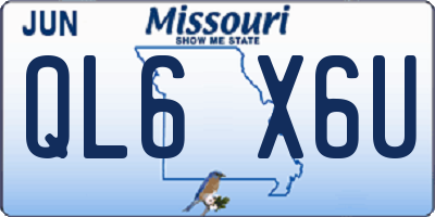 MO license plate QL6X6U