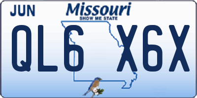 MO license plate QL6X6X