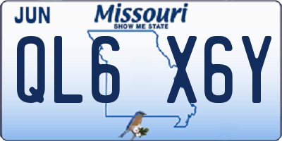MO license plate QL6X6Y