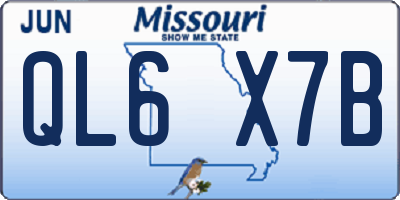 MO license plate QL6X7B