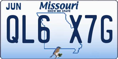 MO license plate QL6X7G