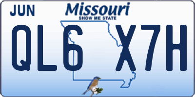 MO license plate QL6X7H