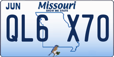 MO license plate QL6X7O