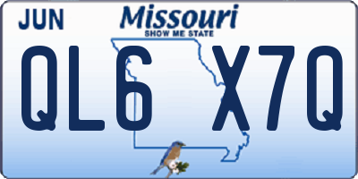 MO license plate QL6X7Q