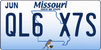 MO license plate QL6X7S