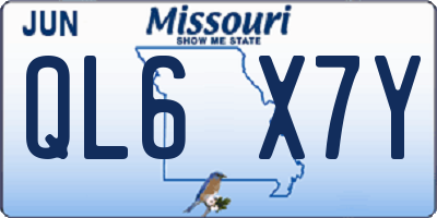 MO license plate QL6X7Y