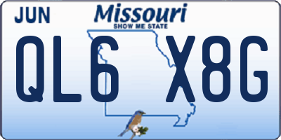 MO license plate QL6X8G