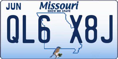 MO license plate QL6X8J