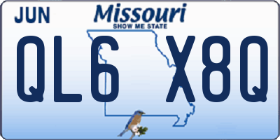 MO license plate QL6X8Q