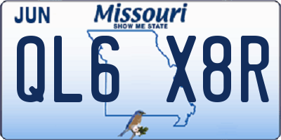 MO license plate QL6X8R